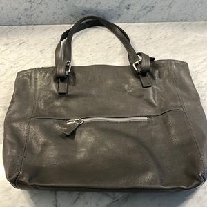 Garnet Hill Grey Leather Bag